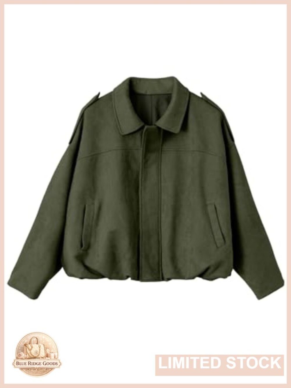 Faux Suede Cropped Bomber Jacket Stretch Casual Fall Coat